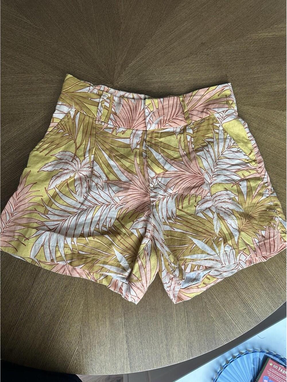 100% Linen Shorts Womens Size 8 Flax Beach Vacation Resort Tropical Summer